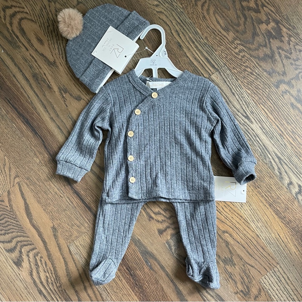 Rachel Zoe Ribbed 3-Piece Set, 3-6M